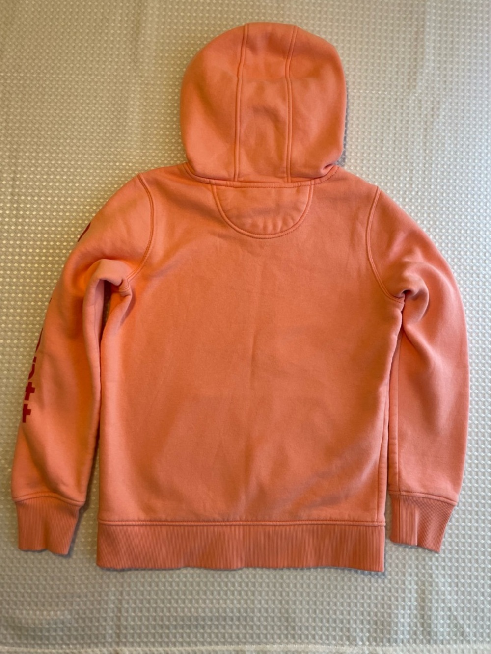 CARHARTT Women's Relaxed Fit Salmon Pink Logo Pullover Hoodie Size XS Cozy - Picture 6 of 9
